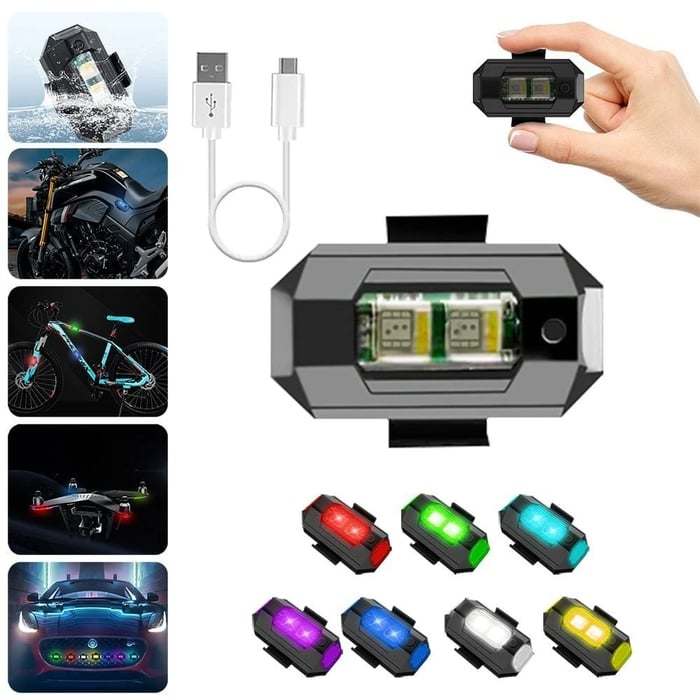 🔥LED Anti-Collision Strobe Lights – USB Rechargeable & Multi-Mode✨